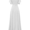 Womens Formal Dresses for Wedding Guest Bridesmaid Long Prom Empire Waist Lace Dress Evening Gown 2025