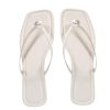Women's Pearl Flip Flops Square Open Toe Thong Slide Dressy 2025 Wedding Dress Flat Sandals
