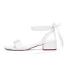 Low Block Heel Wedding Sandals Pearl Wedding Shoes for Bride Open Toe Bridal Shoes