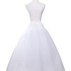 Hoopless Petticoats Crinoline A-line Slips Underskirt for Bridal Gown Floor Length