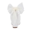 Bow Heels Pearl Wedding Shoes for Bride Low Block Heel Wedding Sandals Open Toe Bridal Shoes