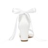 Block Heel Bridal Shoes Open Toe Wedding Shoes for Bride Pearl Heels Wedding Sandals