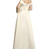 Off-The-Shoulder Satin Ball Gown Wedding Dress
