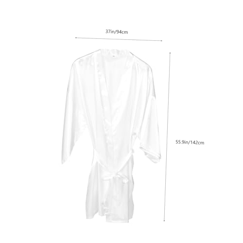 Robe for Brides and Bridesmaids Lightweight Artificial Silk Sleepwear for Wedding Day Elegant Morning Gown for Bridal Shower and