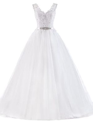 Women's Wedding Dresses for Bride Sweetheart Appliques with Beading Ball Gown Two Straps Bridal Dresses with Big Train