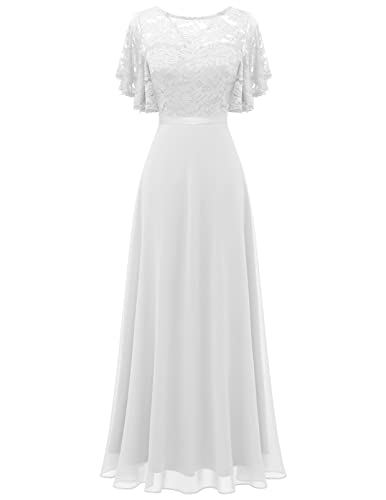 Womens Formal Dresses for Wedding Guest Bridesmaid Long Prom Empire Waist Lace Dress Evening Gown 2025