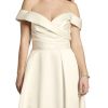 Off-The-Shoulder Satin Ball Gown Wedding Dress