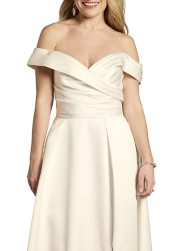 Off-The-Shoulder Satin Ball Gown Wedding Dress