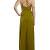 Charmeuse Plunge Seamed Slim A-Line Dress