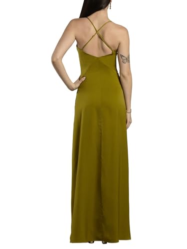 Charmeuse Plunge Seamed Slim A-Line Dress