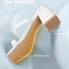 Square Toe Heeled Sandals for Women - Women's Low Block Heels Sandals - 2.25IN Open Toe Ankle Strap Chunky Heels - Slip on