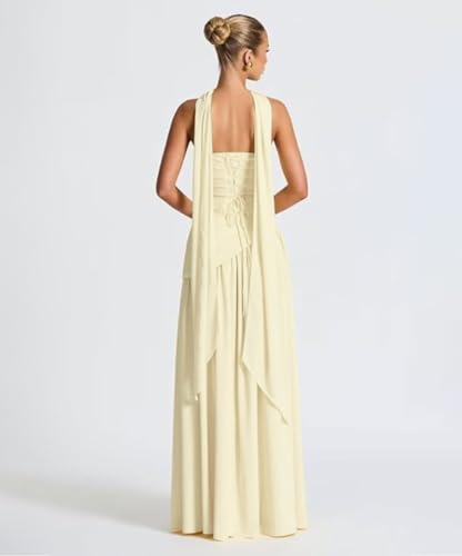 Women Strapless Patchwork Maxi Dress Sexy High Slit Tube Top Party Club with Scarf Long Prom Wedding Guest Dresses