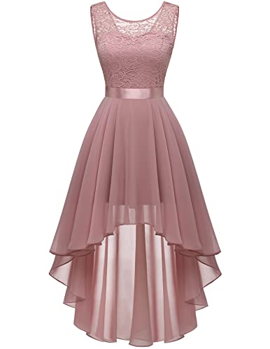 Homecoming Cocktail Formal Dresses 2025 Wedding Guest Party Prom Sleeveless Lace High Low Dress