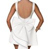 Pearl Satin Homecoming Dresses 2025 with Bow Short Mini HOCO Dress Party Cocktail Gowns
