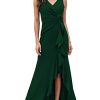 Formal Evening Dresses for Women Elegant Evening Party Prom Dress Long Sexy V Neck Sleeveless Split Wrap