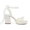 Pearl Heels Wedding Shoes for Bride Platform Heels Bridal Shoes Platform Sandals