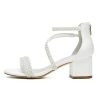 Low Block Heel Wedding Sandals for Bride Open Toe Wedding Shoes Pearl Wedding Heels Bridal Shoes