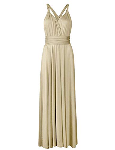 Women's Backless Gown Dress Convertible Multi-Way Wrap Halter Cocktail Dress Bandage Bridesmaid Long Dresses