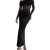 Women's Lace Off Shoulder Wedding Dresses Mesh Sheer Long Sleeve Bodycon Evening Gown