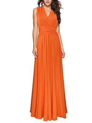 Women's Backless Gown Dress Convertible Multi-Way Wrap Halter Cocktail Dress Bandage Bridesmaid Long Dresses