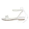 Wedding Flats Pearl Sandals Flat Wedding Shoes for Bride Open Toe Bridal Flats