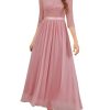 Women's Formal Dress Mother of The Bride Dress 3/4 Sleeve Wedding Guest Dress Maxi Evening Gown