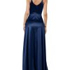 Women's Gorgeous Spaghetti Strap V Neck Stain Split Evening Party Maxi Dress