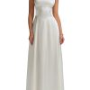 Satin Maxi Dress Spaghetti Strap Lace Up Long Formal Dresses for Women Wedding Guest Cocktail Evening Prom
