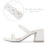 Square Toe Heeled Sandals for Women - Women's Low Block Heels Sandals - 2.25IN Open Toe Ankle Strap Chunky Heels - Slip on