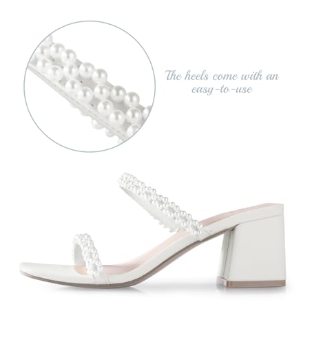 Square Toe Heeled Sandals for Women - Women's Low Block Heels Sandals - 2.25IN Open Toe Ankle Strap Chunky Heels - Slip on