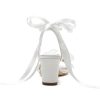 Pearl Heels Wedding Shoes for Bride Block Heel Wedding Sandals Open Toe Bridal Shoes