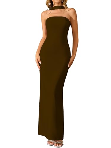 Women Elegant Summer Bodycon Maxi Dress Halter Neck Formal Wedding Guest Cocktail Party Long Dresses
