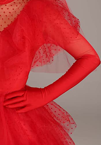 Women's Deluxe Bridal Gown Halloween Outfit, Adult Red Wedding Dress Costume