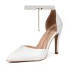 Women's High Heels Closed Pointed Toe Sexy Lace Up Wedding Evening Dress Pumps Shoes