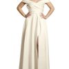 Off-The-Shoulder Satin Ball Gown Wedding Dress