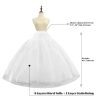 Women's 8 Layer Tulle Hoopless Petticoat Skirt with Lace Trim A-Line Long Crinoline Underskirt Slip for Bridal Ball Gown Wedding