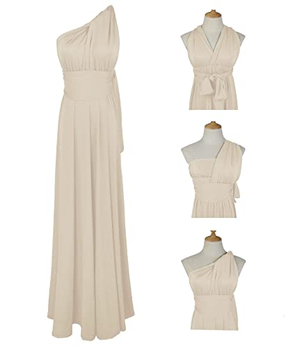 Women's Backless Gown Dress Convertible Multi-Way Wrap Halter Cocktail Dress Bandage Bridesmaid Long Dresses