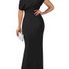Women's Elegant Sleeveless Off Shoulder Bodycon Long Formal Party Evening Dress
