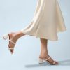 Square Toe Heeled Sandals for Women - Women's Low Block Heels Sandals - 2.25IN Open Toe Ankle Strap Chunky Heels - Slip on