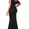 Women's Elegant Sleeveless Off Shoulder Bodycon Long Formal Party Evening Dress