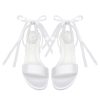 Low Block Heel Wedding Sandals Pearl Wedding Shoes for Bride Open Toe Bridal Shoes
