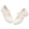 Toddler Girls Low Heel Princess Dress Shoes Glitter Flower Wedding Party Mary Jane Pumps Shoes for Kids