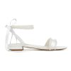 Wedding Flats Pearl Sandals Flat Wedding Shoes for Bride Open Toe Bridal Flats