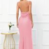 Women Drape Neck Formal Maxi Dresses Lace Backless Cocktail Party Dress Spaghetti Straps Mermaid Evening Gown 221