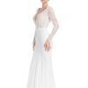 Mermaid Wedding Dresses for Bride Classy lace Boho Long Sleeve Open Back Bohemian Wedding Gowns