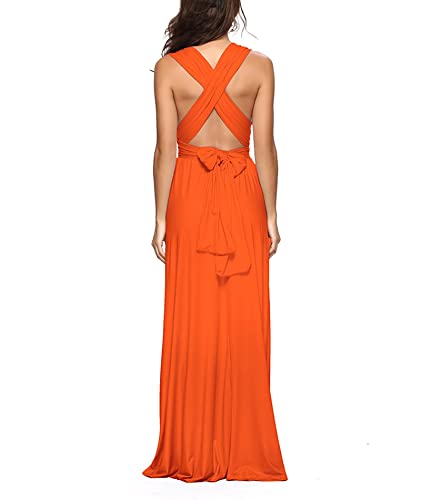 Women's Backless Gown Dress Convertible Multi-Way Wrap Halter Cocktail Dress Bandage Bridesmaid Long Dresses