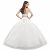 Women's 8 Layer Tulle Hoopless Petticoat Skirt with Lace Trim A-Line Long Crinoline Underskirt Slip for Bridal Ball Gown Wedding