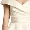 Off-The-Shoulder Satin Ball Gown Wedding Dress