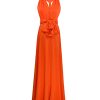 Women's Backless Gown Dress Convertible Multi-Way Wrap Halter Cocktail Dress Bandage Bridesmaid Long Dresses