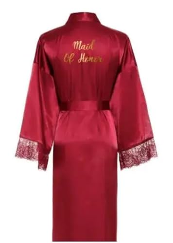 Women Long Robe Satin Robe Bridal Robe Bridesmaid Robes Lace Robe Wedding Robe Sleepwear Bathrobe Dressing Long Gowns
